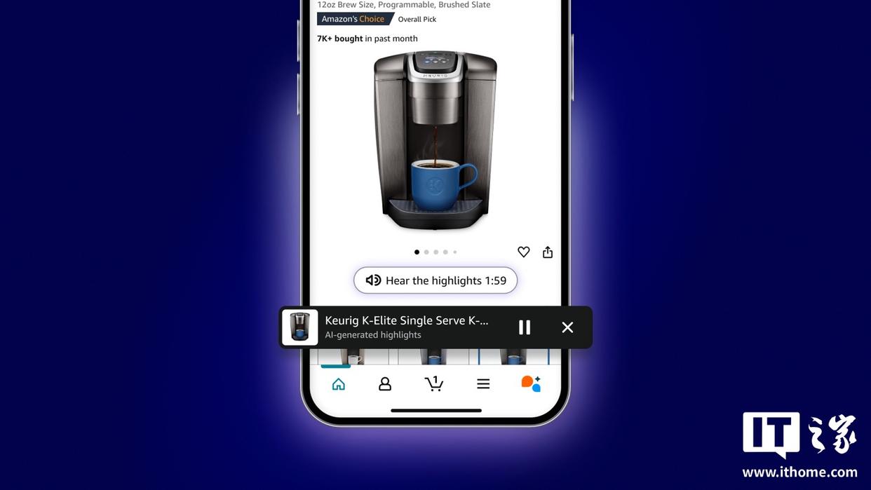 亞馬遜推出AI音頻摘要功能，打造“AI購(gòu)物專(zhuān)家”語(yǔ)音講解產(chǎn)品要點(diǎn)